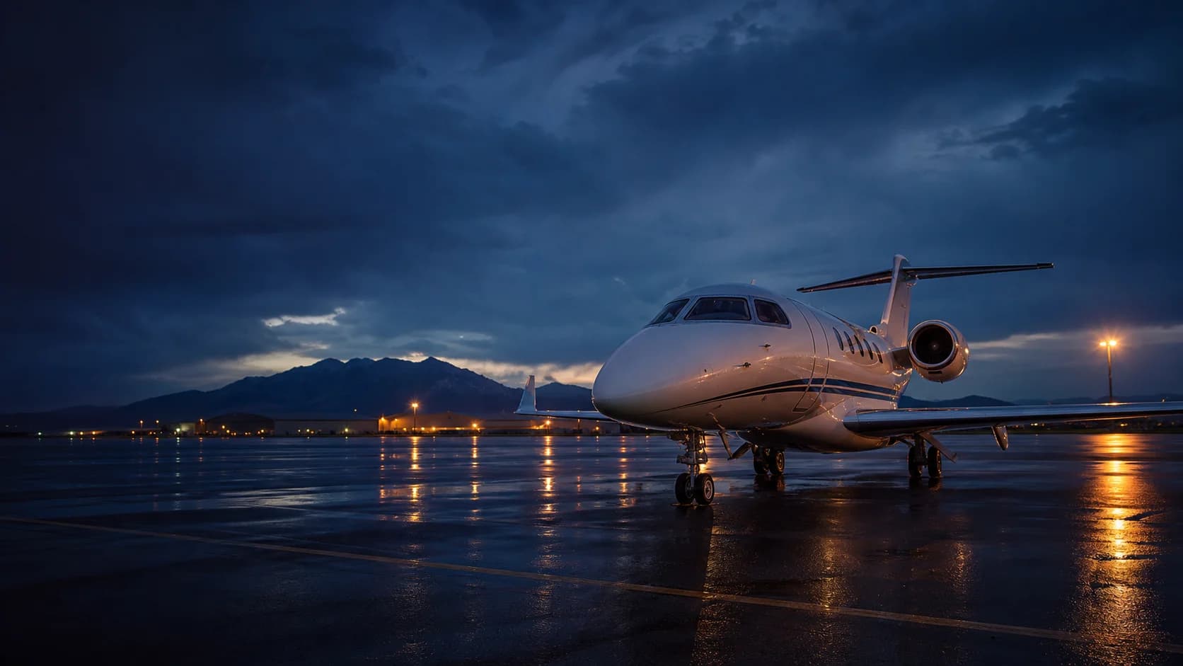 Business aircraft on the ramp at KPVU